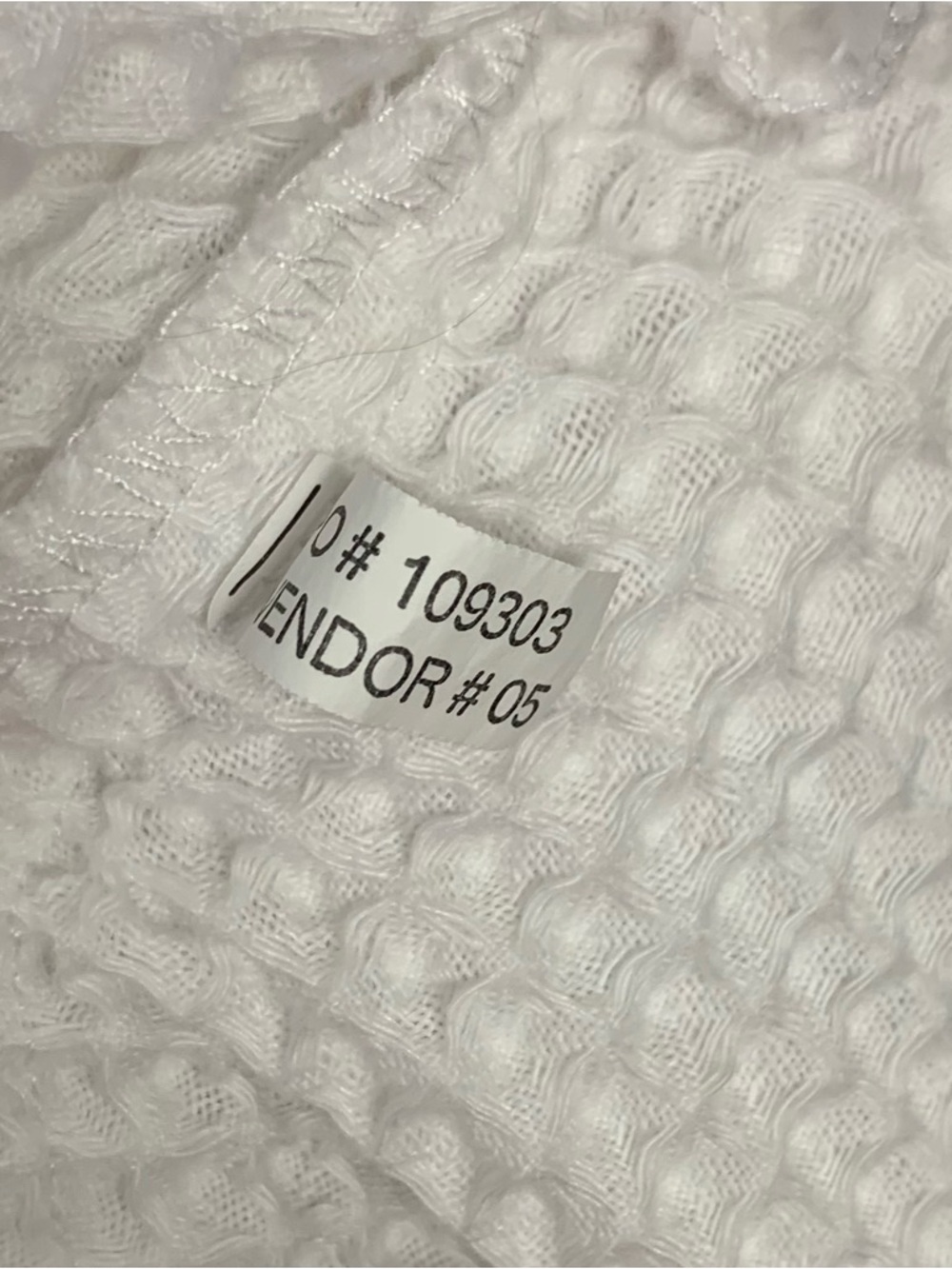 Monarch White Waffle Weave Spa Robe Unisex One Size Belted Hotel Resort Cotton - Picture 7 of 9